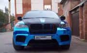 寶馬X6電鍍系列改色膜電鍍藍(lán)車身改色實(shí)車效果