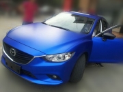馬自達(dá)6汽車(chē)改色效果之電鍍冰藍(lán)車(chē)身貼膜