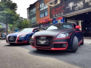 奧迪TT汽車改色效果之亞光黑車身貼膜
