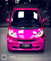 smart汽車(chē)改色效果之電鍍紫車(chē)身貼膜