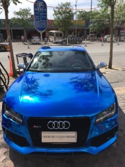 奥迪RS7汽车改色效果之电镀蓝车身改色实车效果