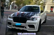 [外觀] HK.YUM  包郵 寶馬X6改裝哈曼Hamann寬體 寶馬X6M款前杠尾翼 排氣管大小包圍前后擾流機蓋尾翼內(nèi)飾排氣碳纖維改裝
