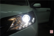 石家莊本田CR-V改裝車燈，Q5小糸透鏡+歐司朗D3 氙氣燈+日行燈