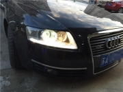 08年奧迪A6L車燈升級全新海拉5替換原車的海拉2雙光透鏡
