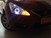 周口扶溝縣尼桑老款騏達(dá)改日本市光透鏡-周口騏達(dá)車燈增亮