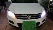 大眾途觀房車燈改裝過程+海拉5透鏡+歐司朗D1S 4300K燈泡
