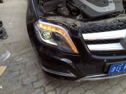 天津奔馳GLK300升級雙光透鏡疝氣燈