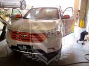 上海MJ汽車(chē)形象設(shè)計(jì)工廠(chǎng)————貼膜作業(yè)冰橙漢蘭達(dá)