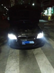 寶馬320燈光升級德國海拉5透鏡  深圳光速車改改燈