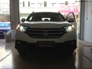 東莞常平本田CRV大燈升級(jí)海拉五雙光透鏡套餐 雙色LED日行燈