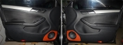 大連道聲汽車音響改裝大眾速騰中低音精美倒模鑄就完美
