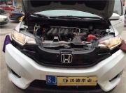 鹽城飛度車友來南京專程到沃德燈改來升級(jí)汽車大燈Q5雙光...