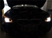 09年寶馬523天使眼升級原廠黃色更換為LED邊上光源