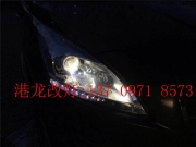西寧福特標致3008改裝雙光透鏡氙氣燈案例。