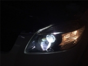 斯柯达晶锐升级双光Q5透镜，西宁港龙车灯改装。