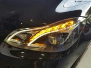 奔驰E级，W212原厂LED大灯防眩目后视镜，盲点辅助搞起效果...