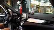 寶馬218i汽車音響改裝德國海螺+魔立方M3中音【成都美聲】