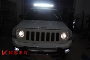 深圳寶安改燈JEEP吉普大燈改裝海拉5雙光透鏡，歐司朗氙氣燈