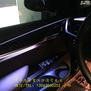 廈門寶馬X5改裝原廠協(xié)議氛圍燈，三色九搭配！