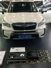 廣州新塘城市獵人汽車音響-斯巴魯森林人升級洛克力量喇叭