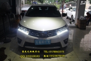 豐田卡羅拉車燈改裝雙色LED日行燈雙光透鏡氙燈