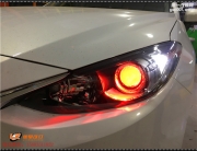 太原昂克赛拉车灯改装GTR LED双光透镜 恶魔眼