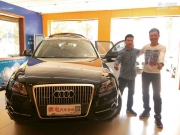 奧迪Q5汽車音響改裝升級丹拿232音響-深圳賽電汽車音響