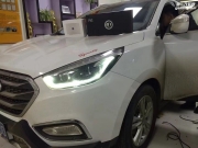 四平車美飾汽車音響改裝現(xiàn)代ix35升級(jí)丹麥魔樂歌喇叭