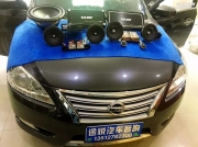 南寧汽車音響改裝日產(chǎn)軒逸音響改裝DLS喇叭+中道隔音