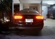 廣州炫酷改燈奧迪A6L車燈升級(jí)改裝流水尾燈