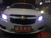 廣州雪佛蘭改燈 科魯茲車燈升級海拉5氙氣雙光透鏡+天使眼