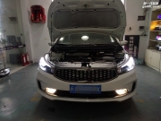 福建福州燈峰造極起亞K3大燈改氙氣燈惡魔眼效果圖