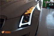 太原凱迪拉克ATSL換閃電日行燈大燈總成