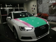 濟(jì)寧鄒城Zs膜界汽車元素奧迪A4機(jī)蓋拉花