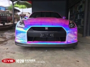 不一样的战神 北京日产GTR彩虹电镀银车身改色贴膜