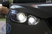 武汉马自达CX-5大灯升级改装改透镜升级LED氙气灯汽车大灯...