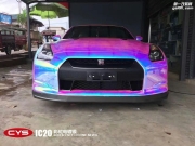 四川成都雙楠 日產(chǎn)GTR彩虹電鍍銀汽車改色貼膜