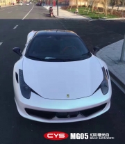 成都車身改色法拉利458幻彩曙光白改色貼膜