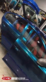 成都車(chē)身改色斯科達(dá)RS鉆石極光綠改色貼膜