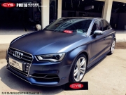 奧迪S3電光風(fēng)暴藍(lán)車身改色貼膜成都汽車改色