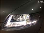 太原奧迪A6車燈改裝GTR透鏡 高配LED日行燈 大燈面罩