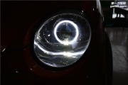 太原雪佛兰乐驰车灯改装海拉五透镜 欧司朗4300K灯泡 天使眼