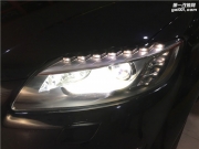 太原奧迪Q7車燈改裝海拉五透鏡 飛利浦XV+燈泡 歐司朗安定