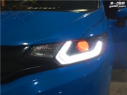 太原本田飛度車燈改裝大燈套件海五透鏡漢雷燈泡澳茲姆...