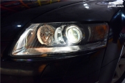 太原奧迪A6車燈改裝全新進口海拉五透鏡飛利浦XV+燈泡海拉...