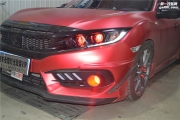 哈爾濱第一臺本田思域十代改四透鏡 四惡魔眼 靚車改燈