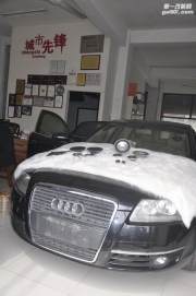 德清汽車(chē)音響改裝 湖州城市先鋒奧迪A6L改裝魔樂(lè)歌A63