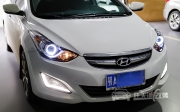 武漢任天誠改燈 現(xiàn)代朗動車燈改裝藍膜海5雙光透鏡氙燈