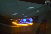 哈尔滨最完美车灯改装 爱丽舍改四透镜 效果就是不一样