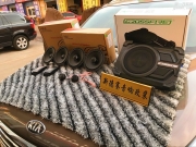 淄博專業(yè)汽車音響改裝-起亞智跑升級(jí)低音炮+惠威喇叭